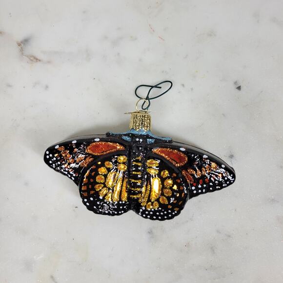 Old World Christmas Monarch Butterfly Ornament Glass Dark Halloween Witchy Decor - Picture 15 of 15